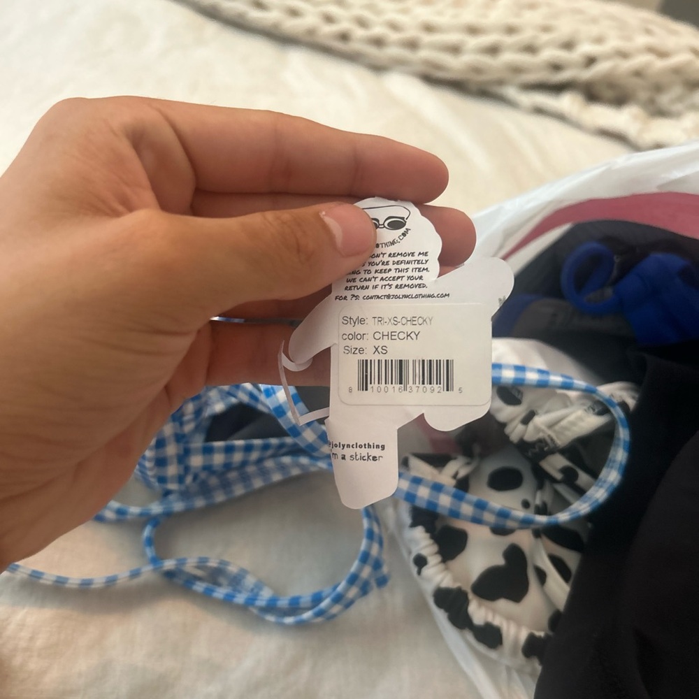 Jolyn Clothing Checky Bikini - Blue and White